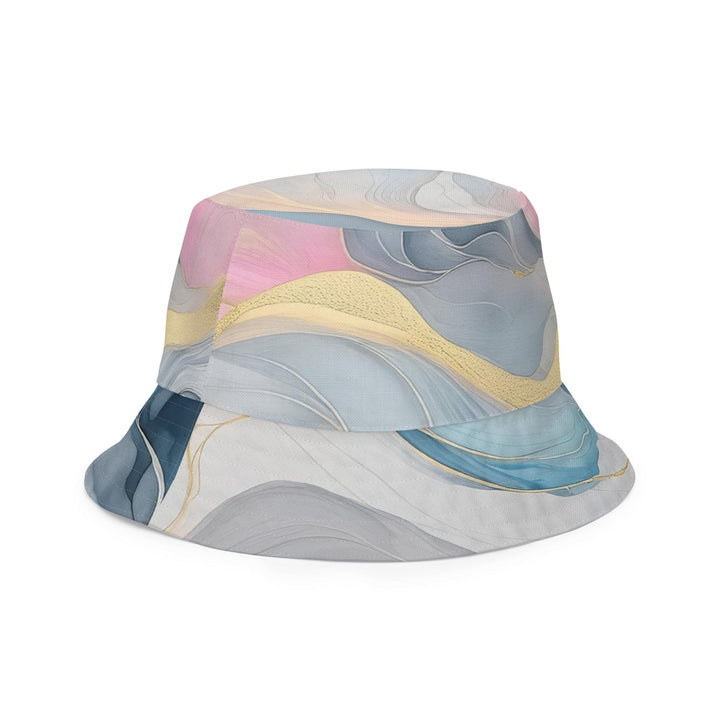 Reversible Bucket Hat Marble Cloud of Grey Pink Blue 72067 - Unisex | Bucket