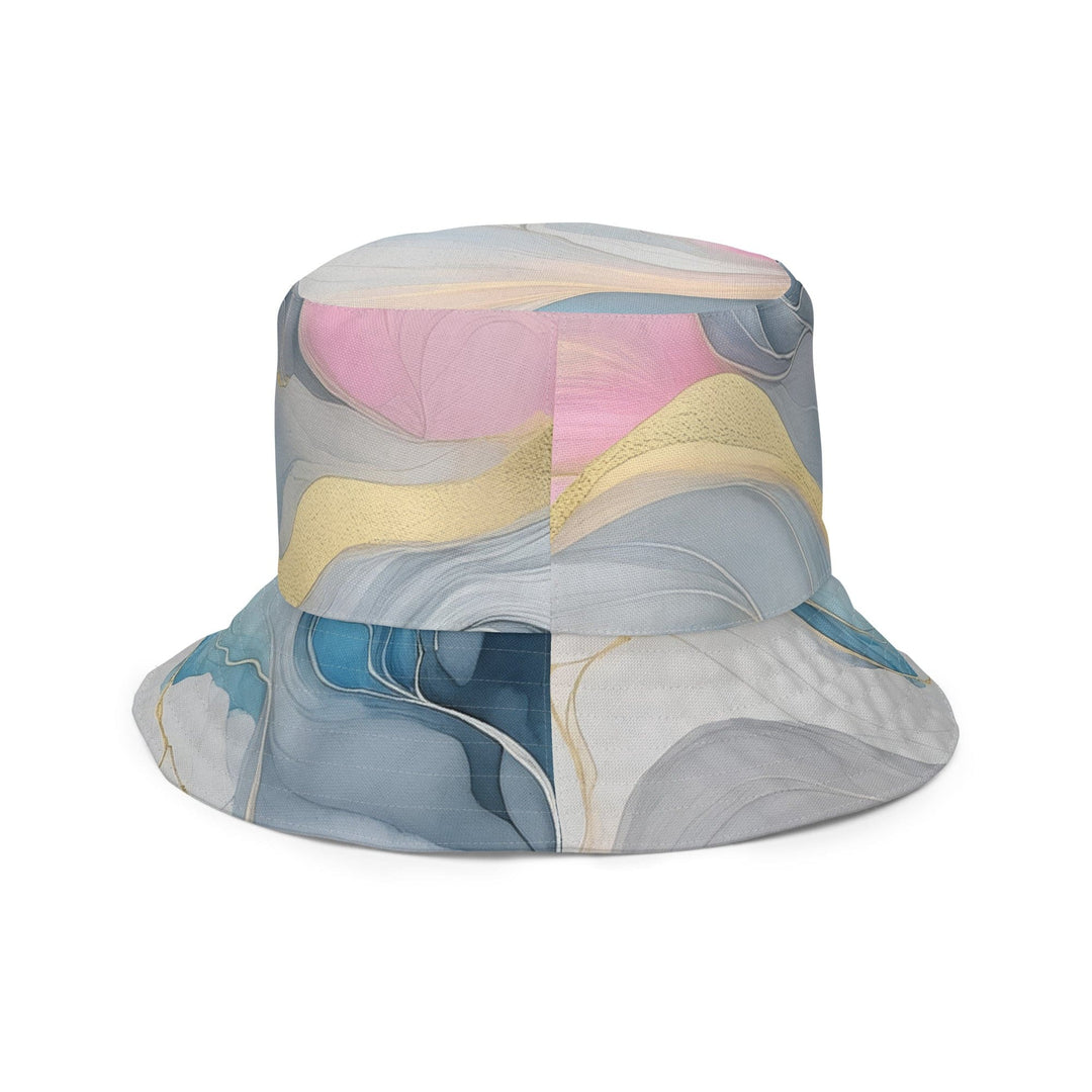 Reversible Bucket Hat Marble Cloud of Grey Pink Blue 72067 - Unisex | Bucket