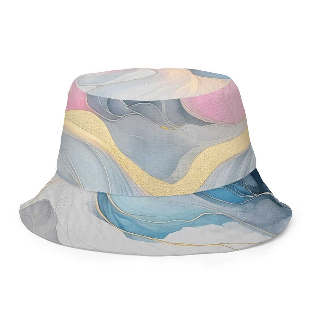 Reversible Bucket Hat Marble Cloud of Grey Pink Blue 72067 - Unisex | Bucket