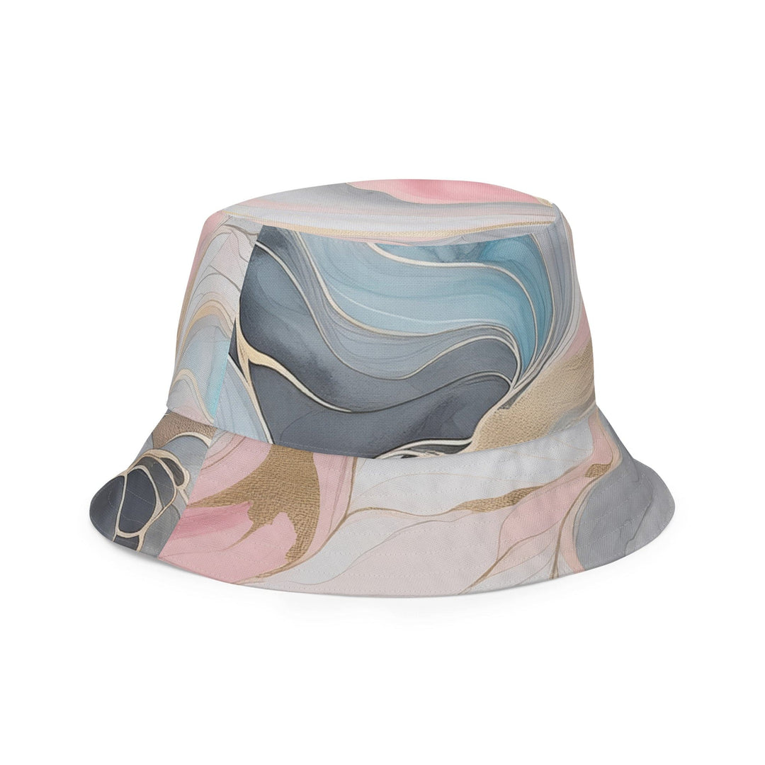 Reversible Bucket Hat Marble Cloud of Grey Pink Blue 82395 - Unisex | Bucket