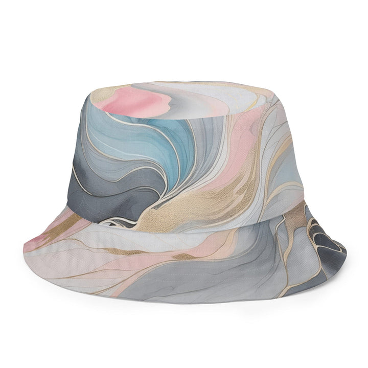 Reversible Bucket Hat Marble Cloud of Grey Pink Blue 82395 - Unisex | Bucket