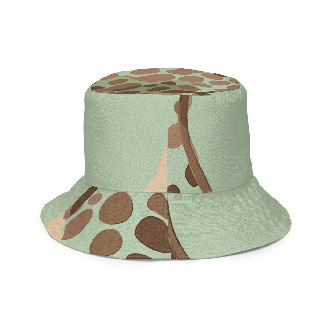 Reversible Bucket Hat Green Beige Spotted Print - Unisex | Bucket Hats