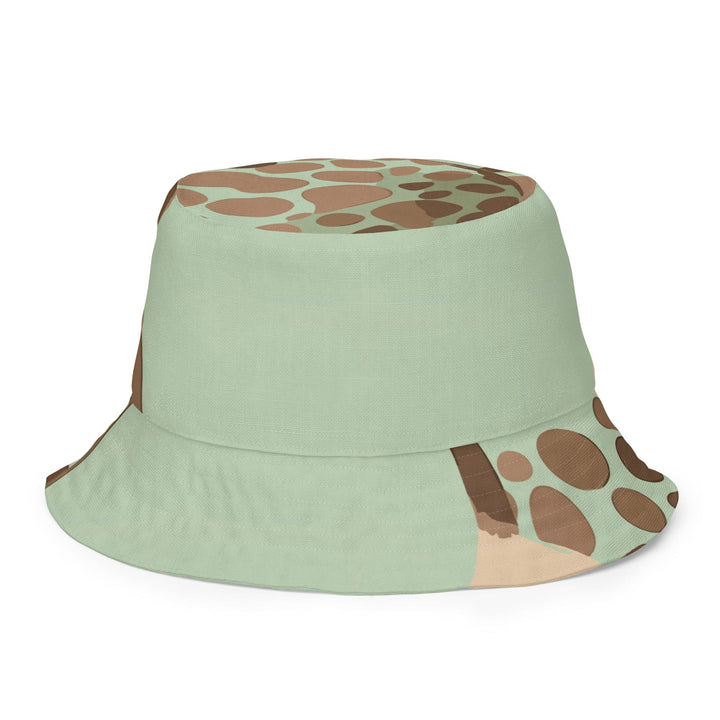 Reversible Bucket Hat Green Beige Spotted Print - Unisex | Bucket Hats