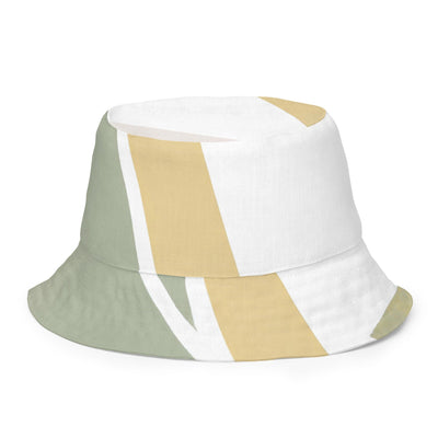 Reversible Bucket Hat Green Abstract Geometric Pattern - Unisex / Bucket Hats