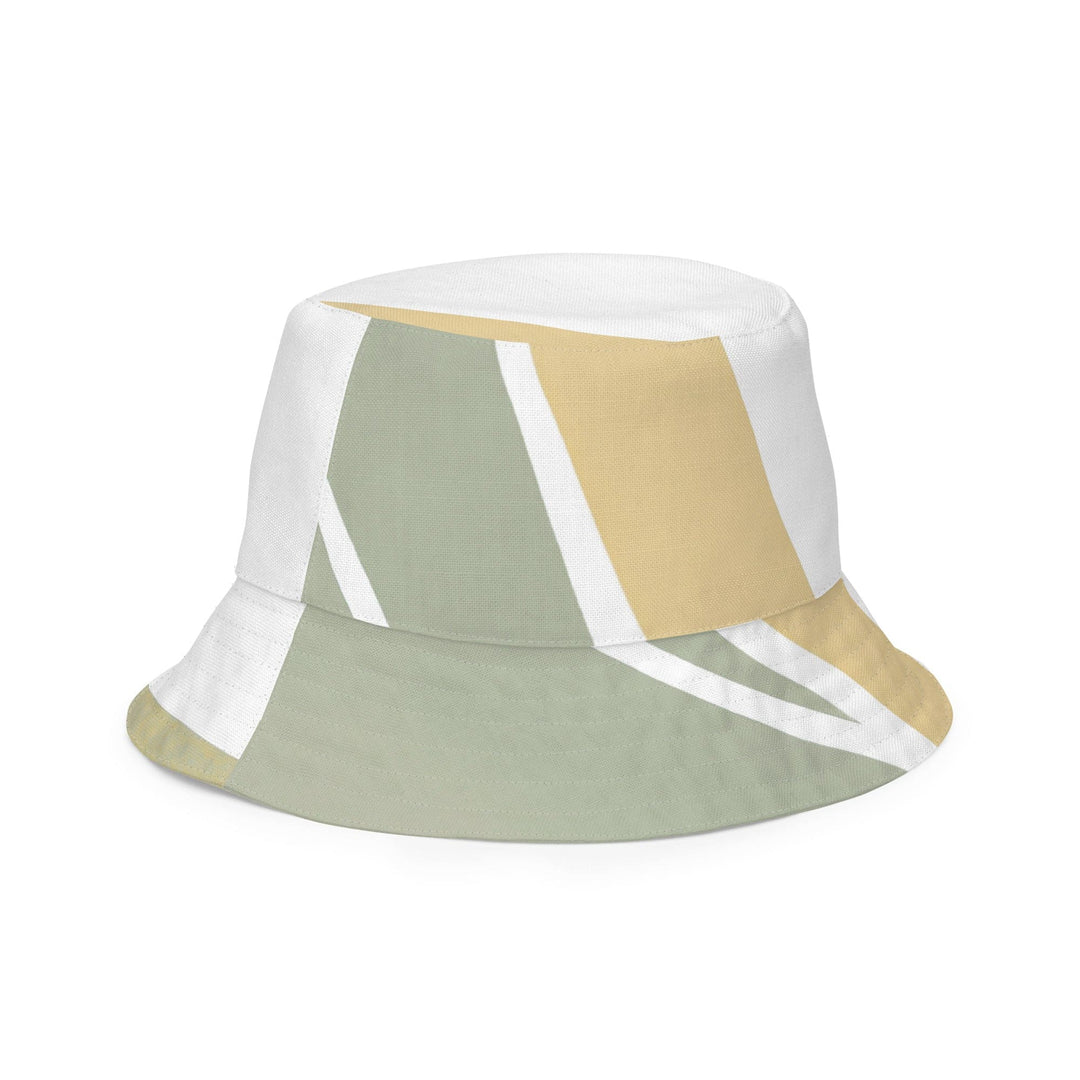Reversible Bucket Hat Green Abstract Geometric Pattern - Unisex/Bucket Hats