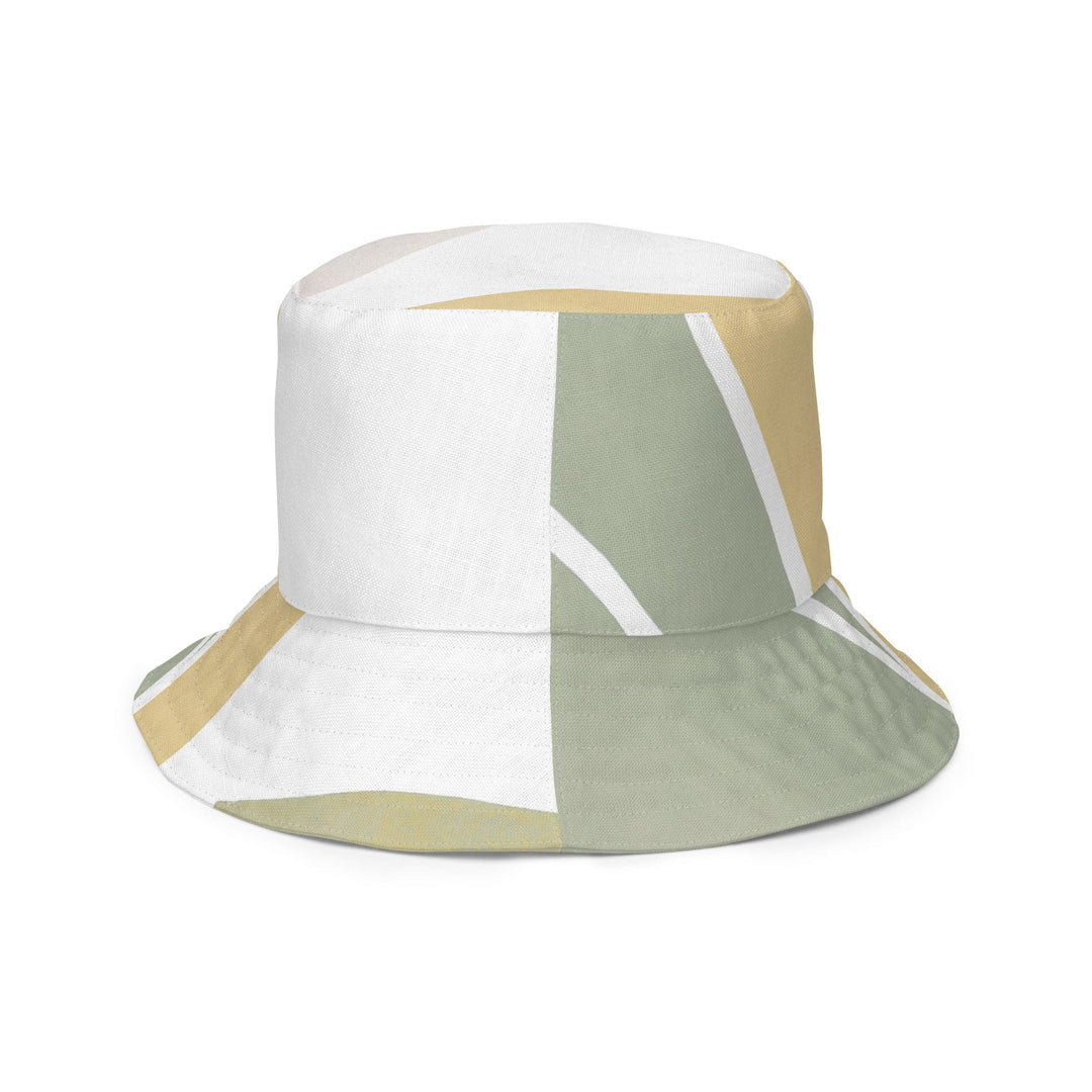 Reversible Bucket Hat Green Abstract Geometric Pattern - Unisex/Bucket Hats