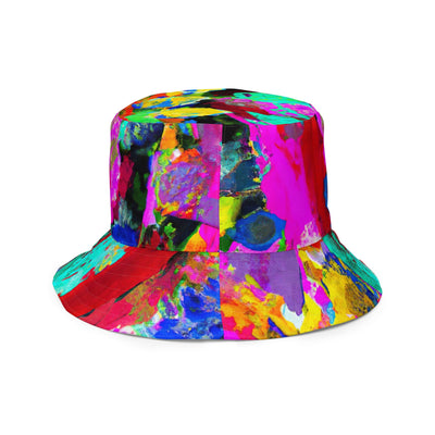 Reversible Bucket Hat Multicolor Abstract Pattern - Unisex / Bucket Hats