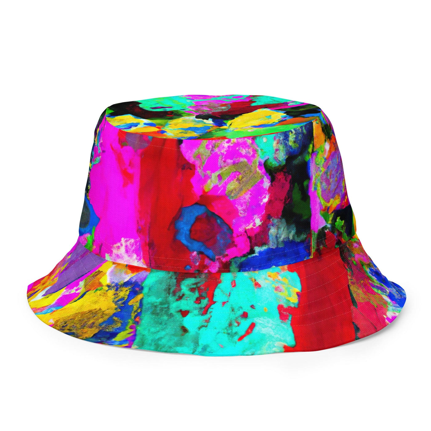 Reversible Bucket Hat Multicolor Abstract Pattern - Unisex / Bucket Hats