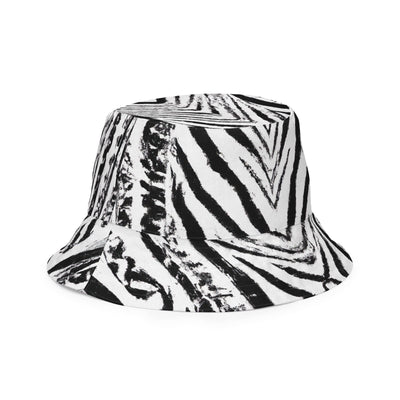 Reversible Bucket Hat Black And White Native Pattern - Unisex / Bucket Hats