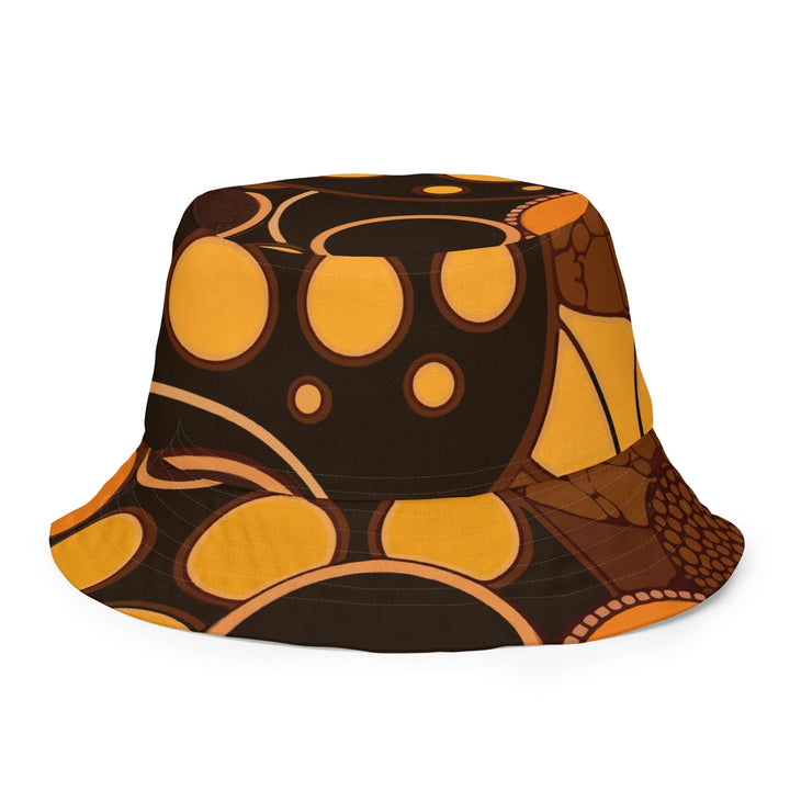 Reversible Bucket Hat Orange Brown Spotted Print - Unisex | Bucket Hats