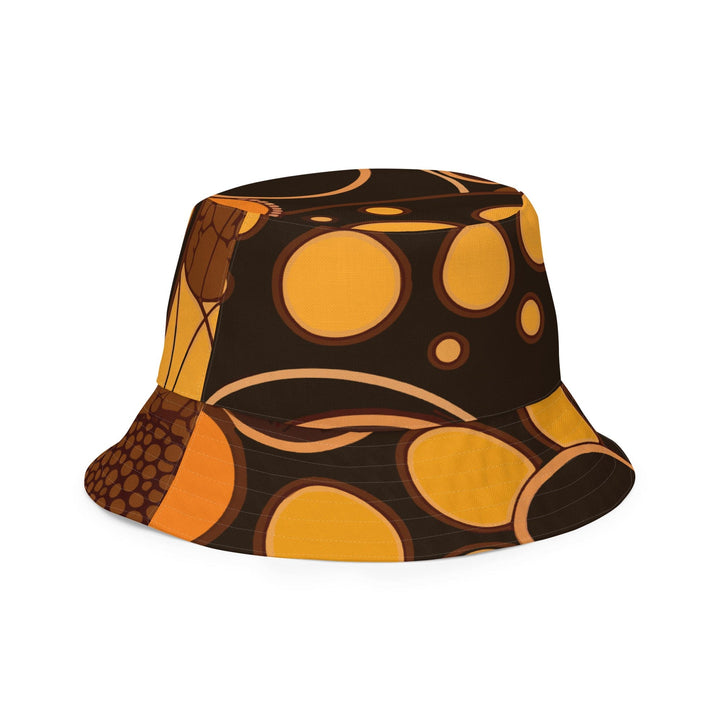 Reversible Bucket Hat Orange Brown Spotted Print - Unisex | Bucket Hats