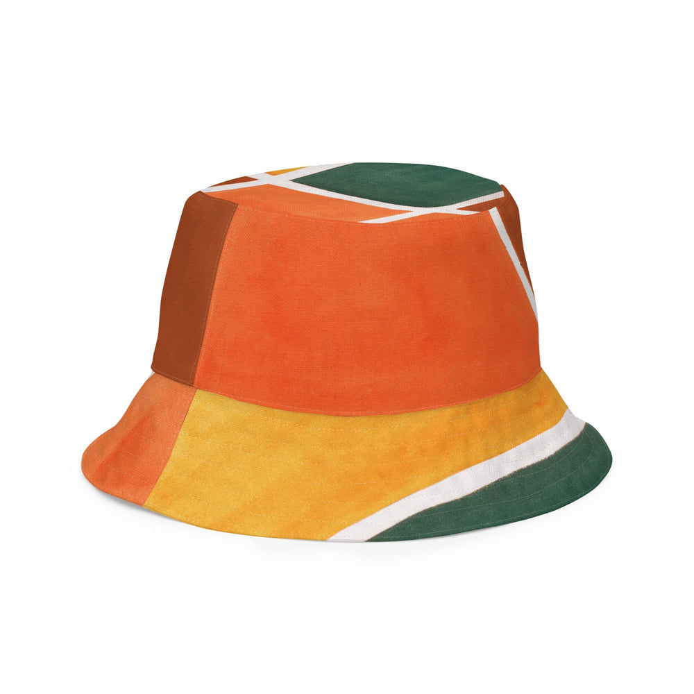 Reversible Bucket Hat Orange Green Boho Pattern - Unisex | Bucket Hats