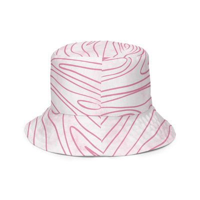 Reversible Bucket Hat Pink Line Art Sketch Print - Unisex / Bucket Hats