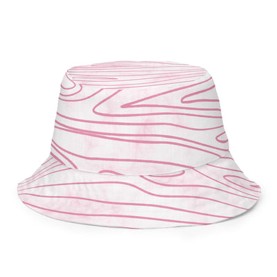 Reversible Bucket Hat Pink Line Art Sketch Print - Unisex / Bucket Hats