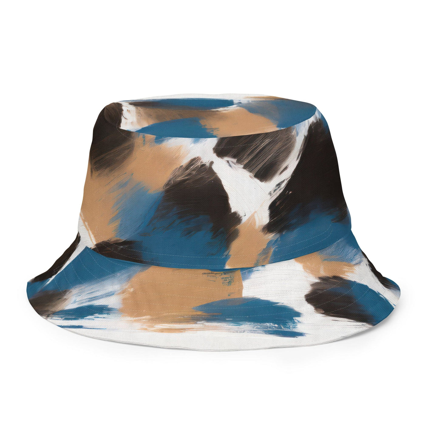 Reversible Bucket Hat Spotted Rustic Blue And Brown