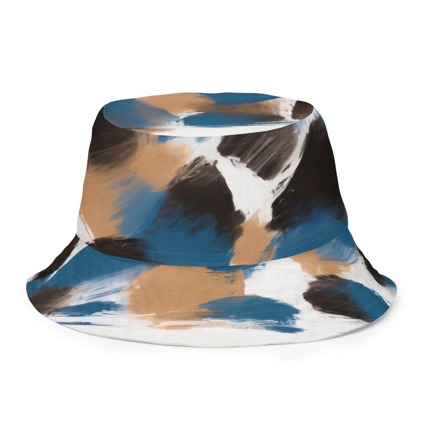 Reversible Bucket Hat Spotted Rustic Blue And Brown