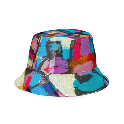 Reversible Bucket Hat Sutileza Smooth Colorful Abstract Print - Unisex / Bucket