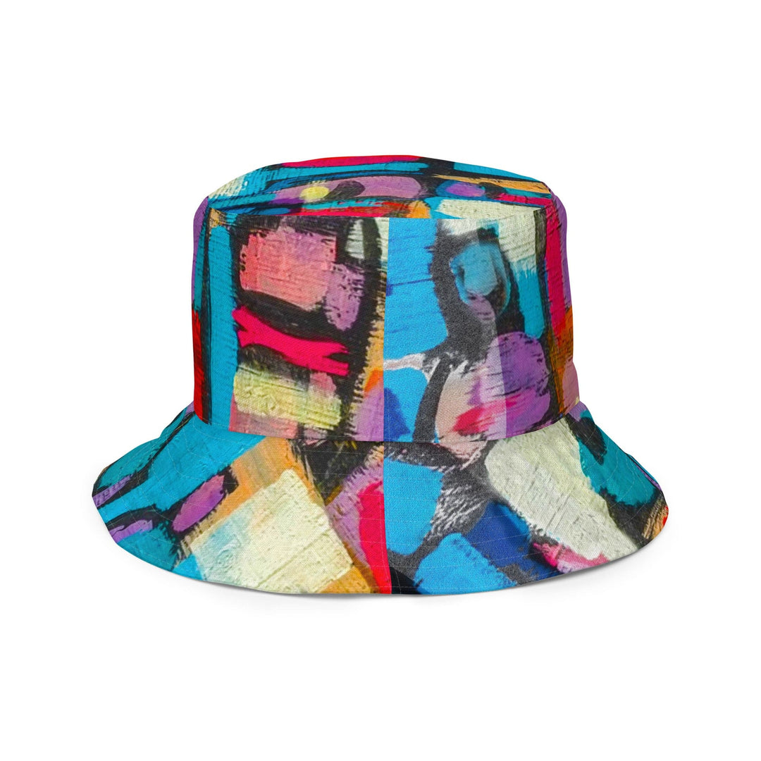 Reversible Bucket Hat Sutileza Red Multicolor Abstract Print - Unisex | Bucket