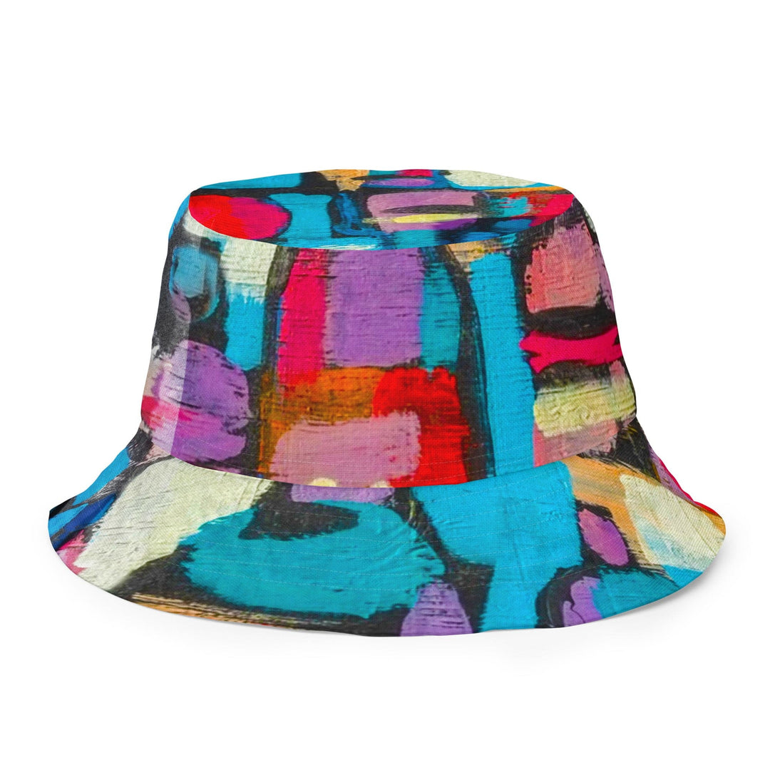 Reversible Bucket Hat Sutileza Red Multicolor Abstract Print - Unisex | Bucket