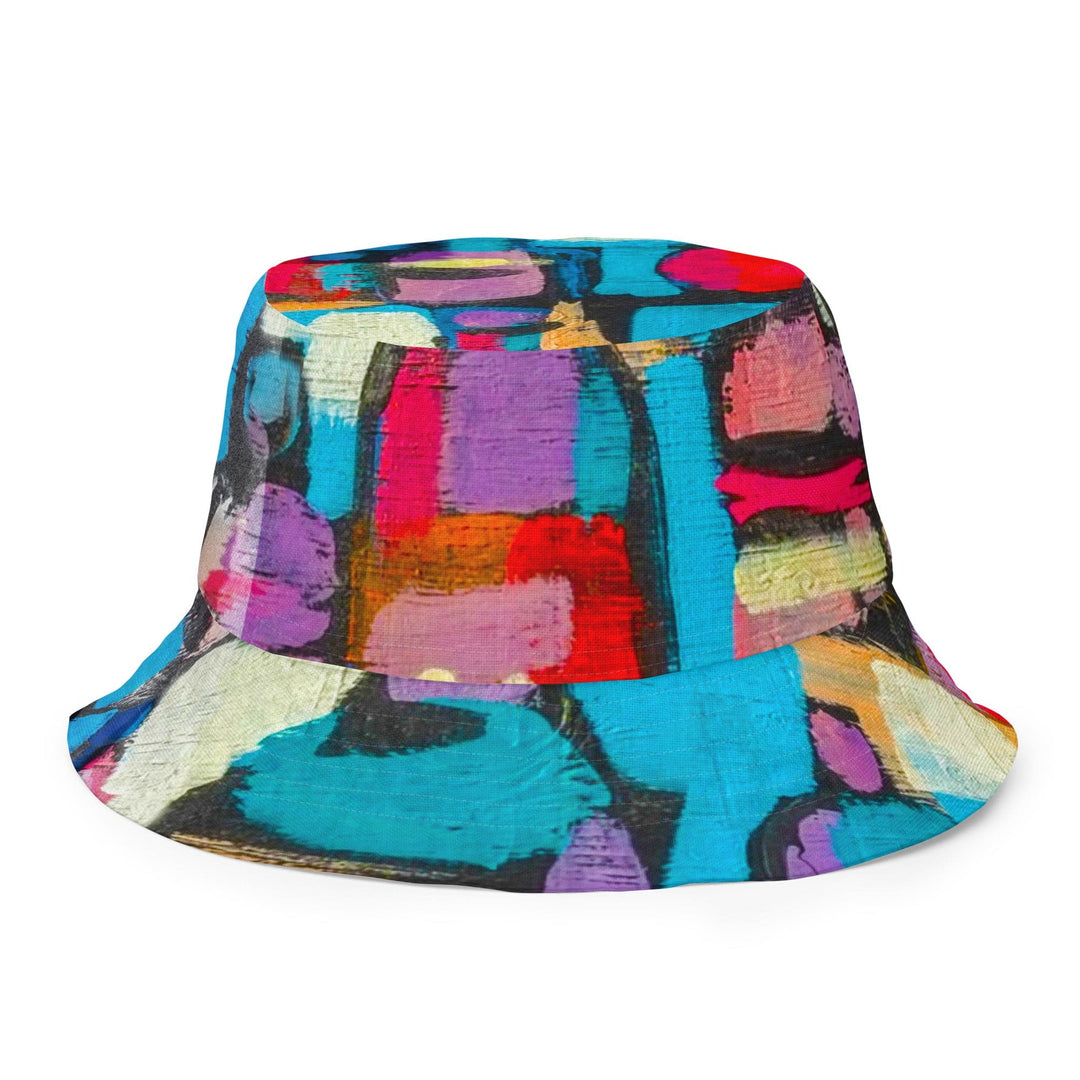 Reversible Bucket Hat Sutileza Red Multicolor Abstract Print - Unisex | Bucket