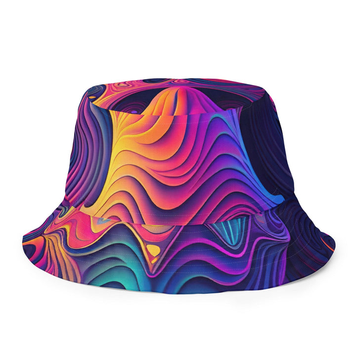 Reversible Bucket Hat Vibrant Psychedelic Kaleidoscope Boho Print - Unisex