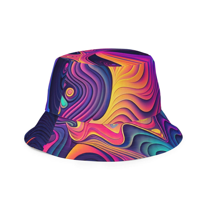 Reversible Bucket Hat Vibrant Psychedelic Kaleidoscope Boho Print - Unisex