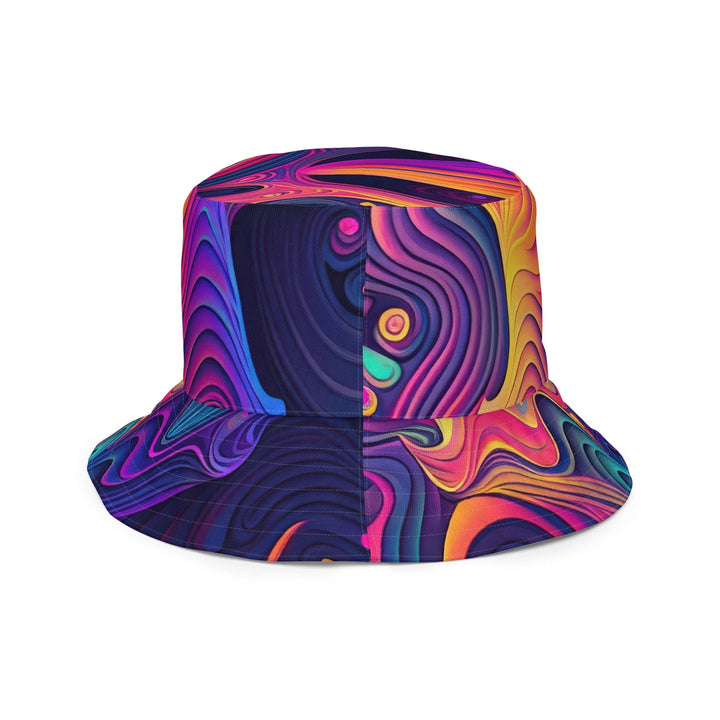 Reversible Bucket Hat Vibrant Psychedelic Kaleidoscope Boho Print - Unisex