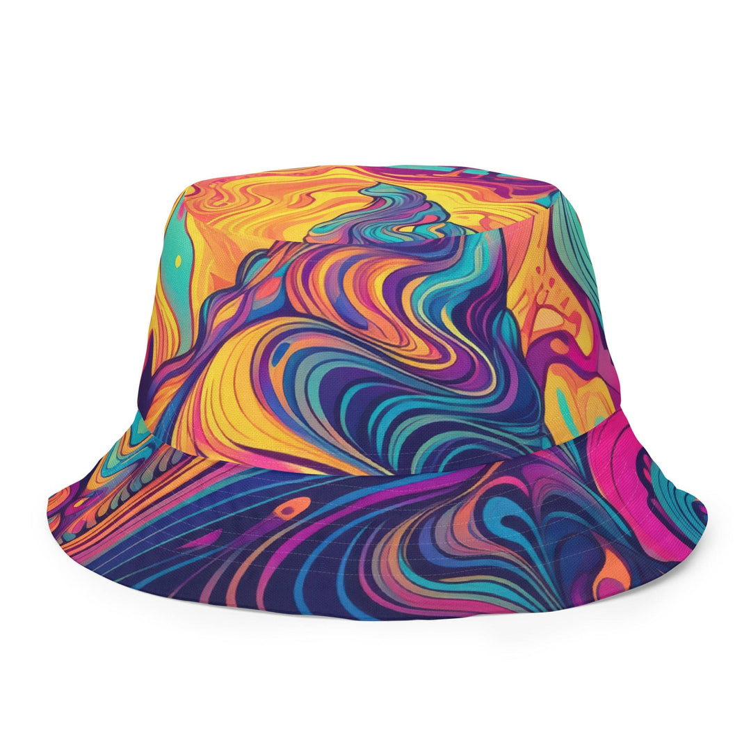 Reversible Bucket Hat Vibrant Psychedelic Rave Pattern -kaleidoscope 2 - Unisex