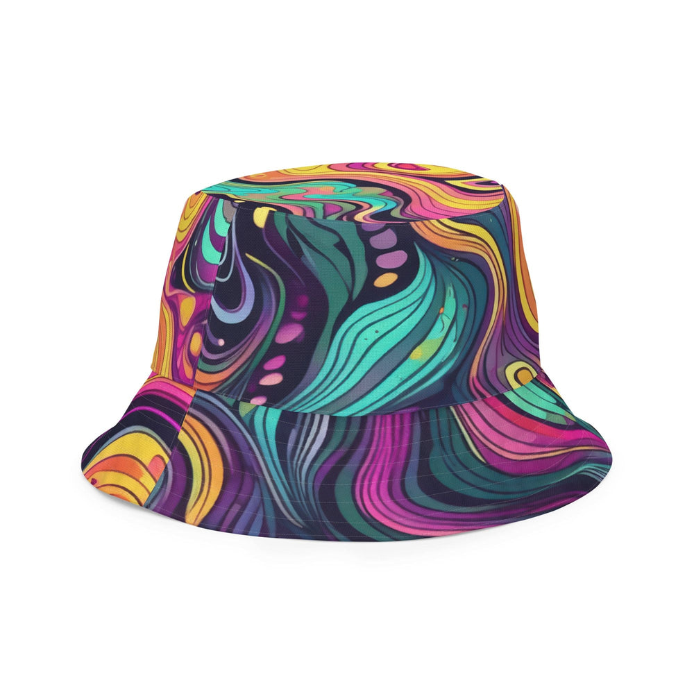 Reversible Bucket Hat Vibrant Psychedelic Rave Pattern -kaleidoscope 3 - Unisex