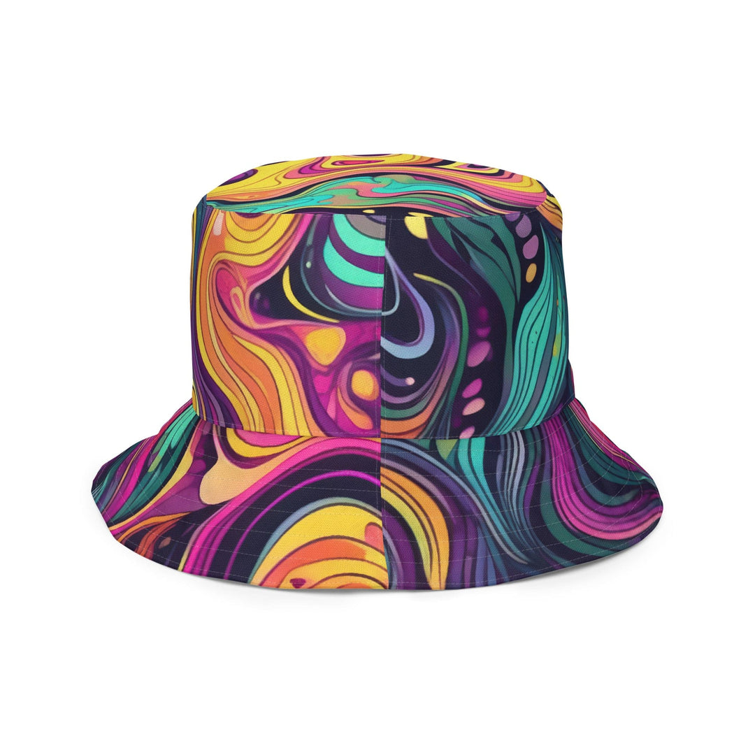 Reversible Bucket Hat Vibrant Psychedelic Rave Pattern -kaleidoscope 3 - Unisex