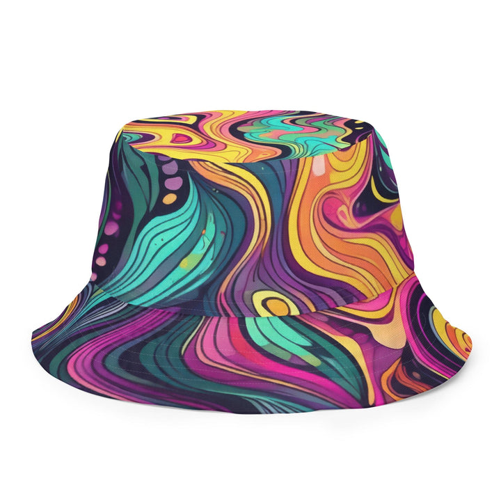 Reversible Bucket Hat Vibrant Psychedelic Rave Pattern -kaleidoscope 3 - Unisex