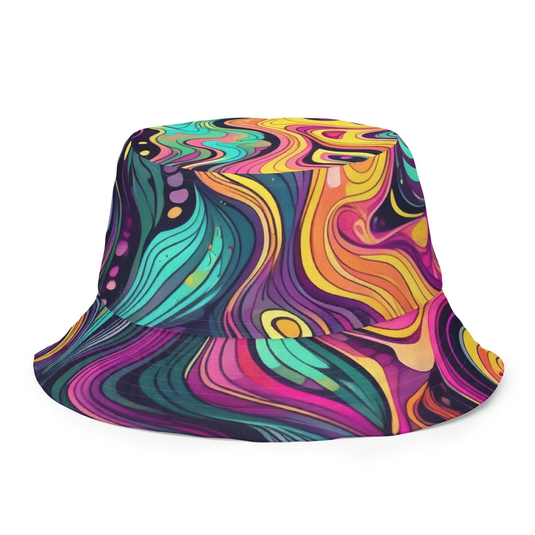 Reversible Bucket Hat Vibrant Psychedelic Rave Pattern -kaleidoscope 3 - Unisex