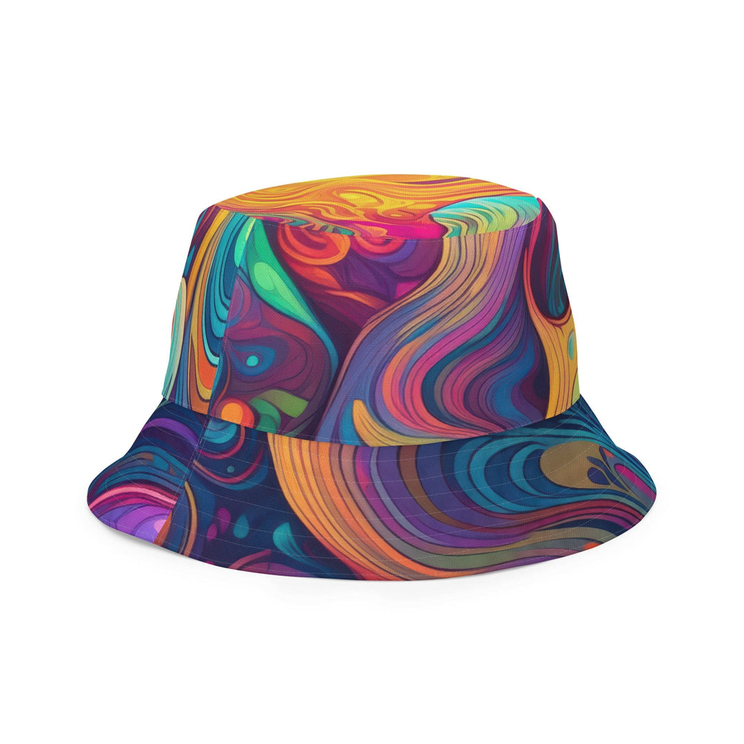 Reversible Bucket Hat Vibrant Psychedelic Rave Pattern -kaleidoscope - Unisex