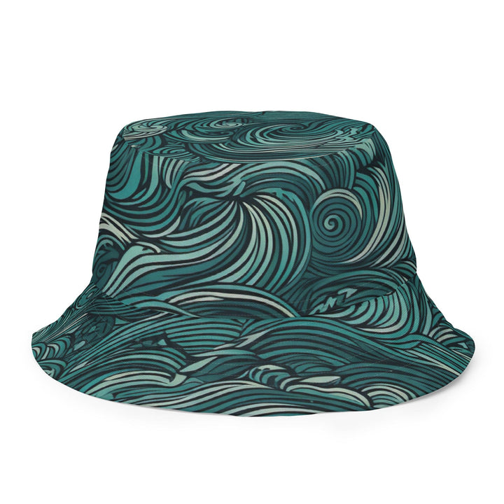 Reversible Bucket Hat Mint Green Water Wave Print - Unisex | Bucket Hats