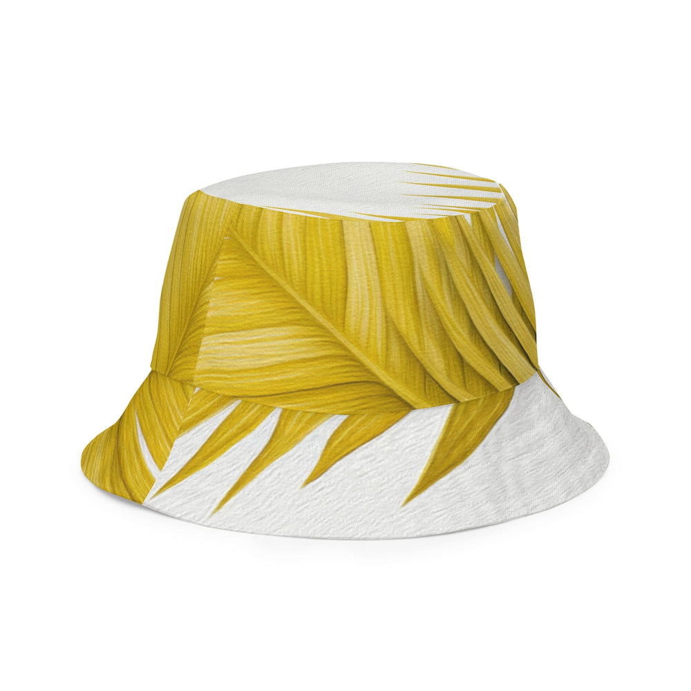 Reversible Bucket Hat Yellow Palm Leaves - Unisex | Bucket Hats