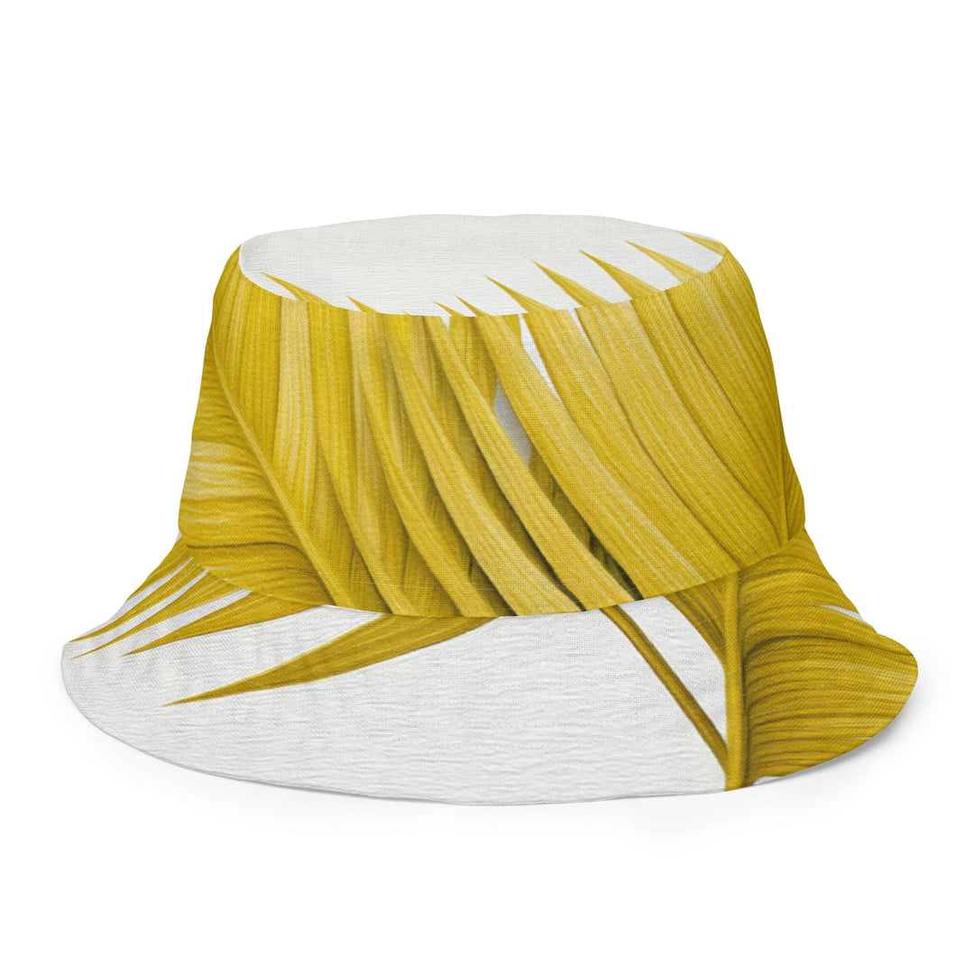 Reversible Bucket Hat Yellow Palm Leaves - Unisex | Bucket Hats