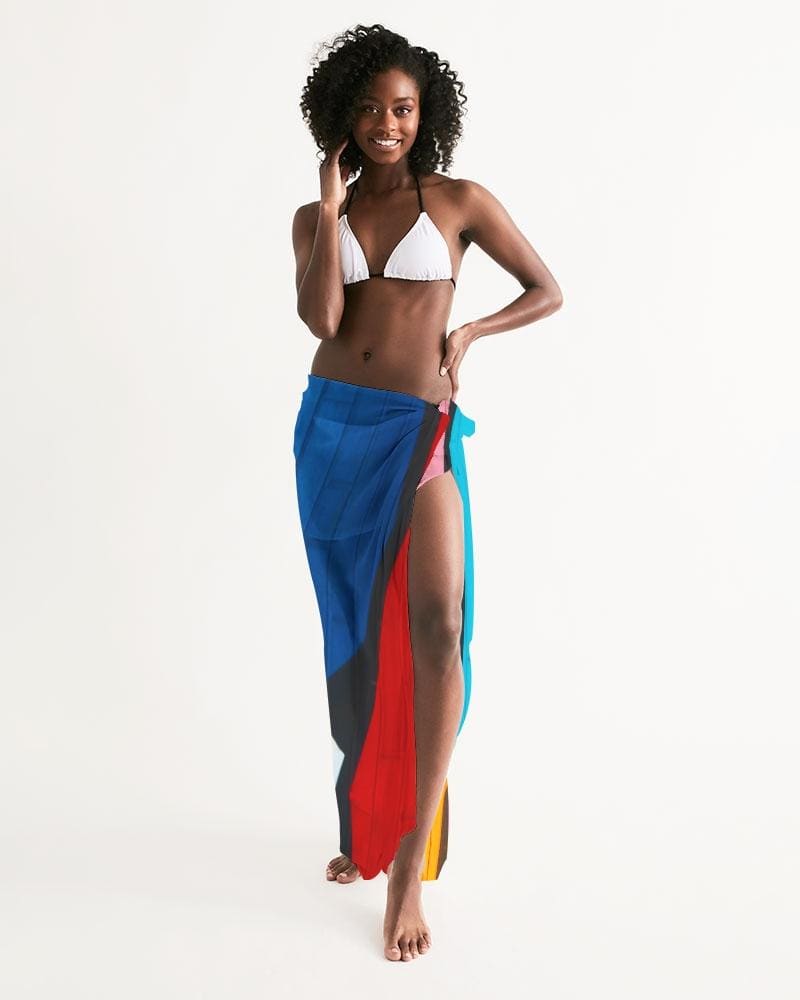 Sheer Colorblock Multicolor Swimsuit Cover Up - Womens | Oversized Scarf
