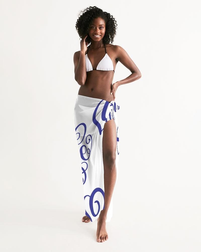 Sheer Love Bleu Swimsuit Cover Up - Womens | Oversized Scarf | Sarong Swim Cover