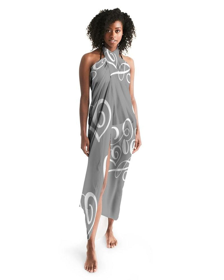 Sheer Sarong Swimsuit Cover Up Wrap / Love Grey - Womens | Oversized Scarf
