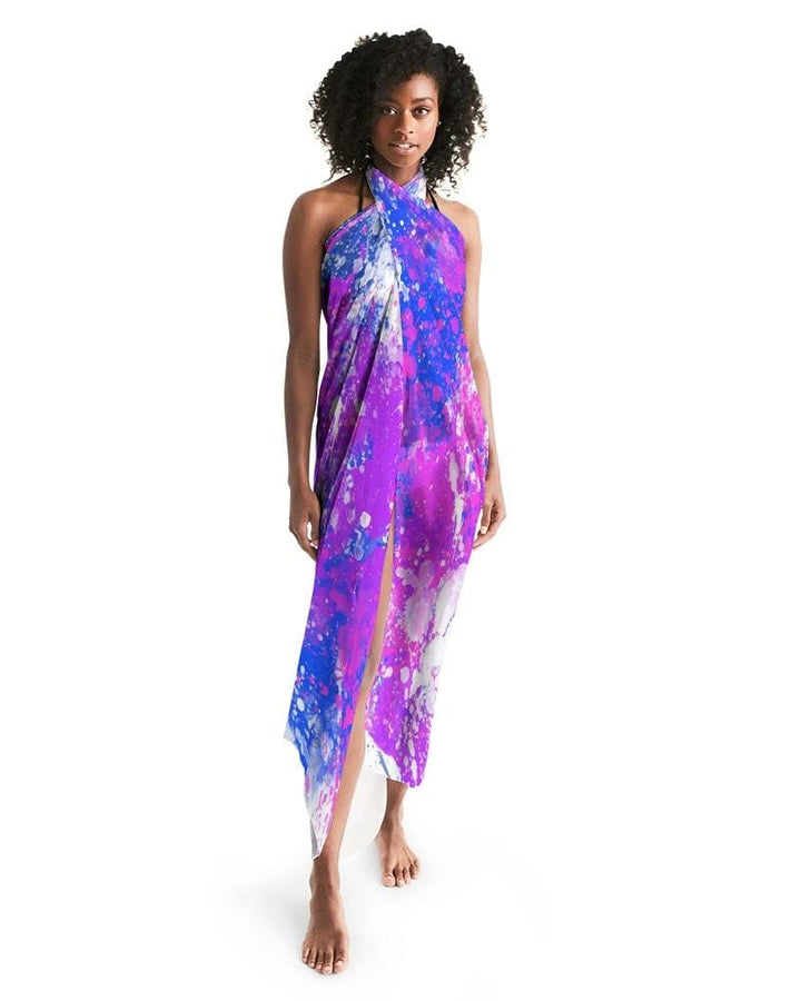 Sheer Sarong Swimsuit Cover Up Wrap / Purple Tie Dye - Womens | Oversized Scarf