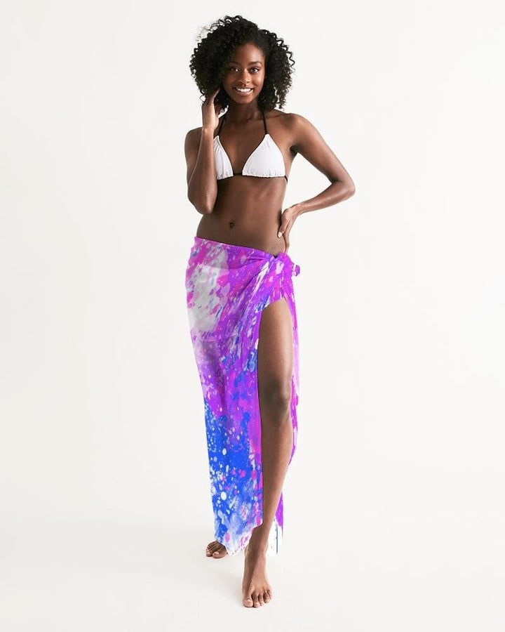 Sheer Sarong Swimsuit Cover Up Wrap / Purple Tie Dye - Womens | Oversized Scarf