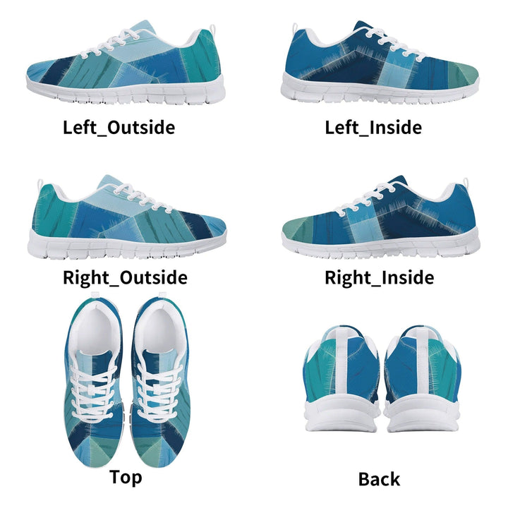 Sneakers for Men - Blue Canvas Mesh Running Shoes - Mens | Sneakers | Running