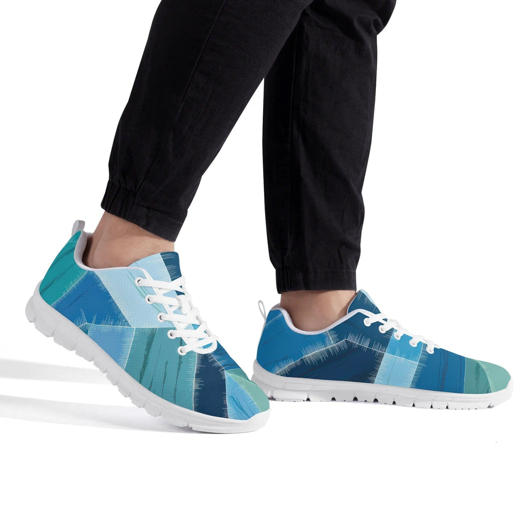 Sneakers for Men - Blue Canvas Mesh Running Shoes - Mens | Sneakers | Running