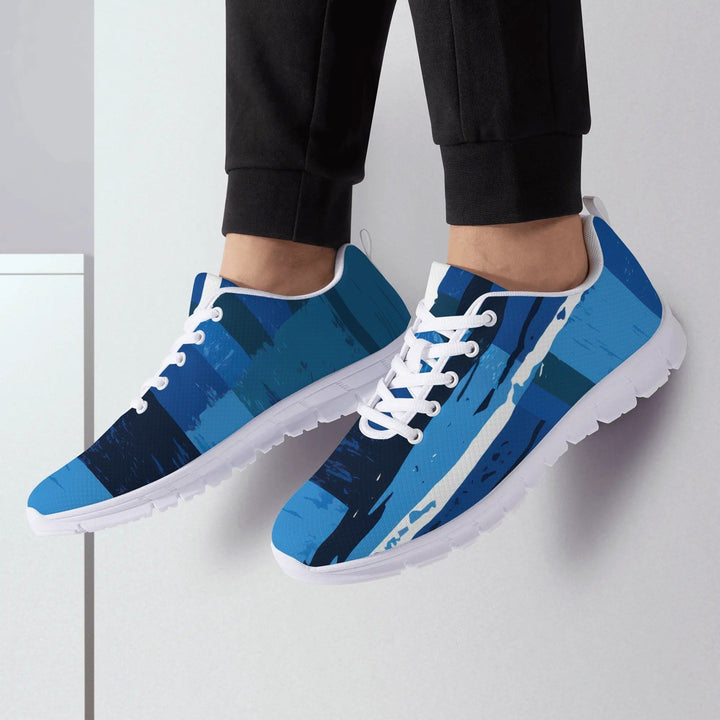 Sneakers for Men - Blue Canvas Mesh Running Shoes - Mens | Sneakers | Running