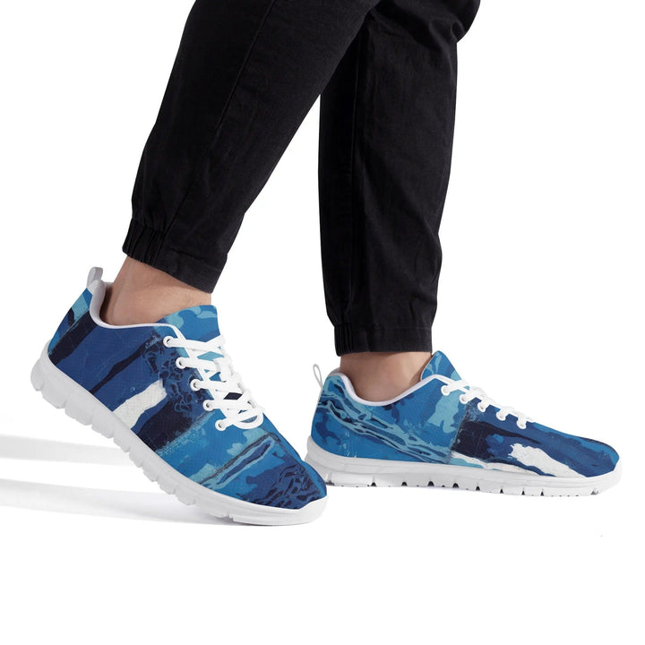 Sneakers for Men - Blue Canvas Mesh Running Shoes - Mens | Sneakers | Running