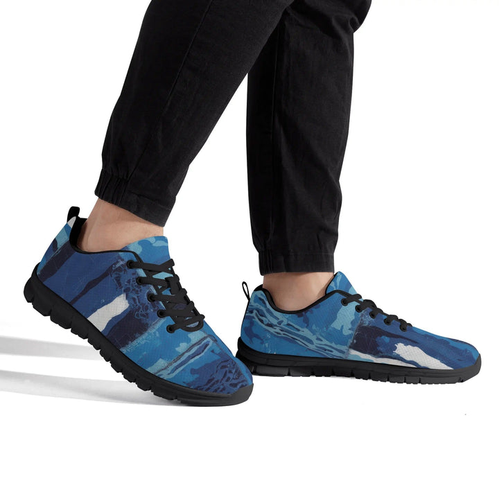 Sneakers for Men - Blue Canvas Mesh Running Shoes - Mens | Sneakers | Running