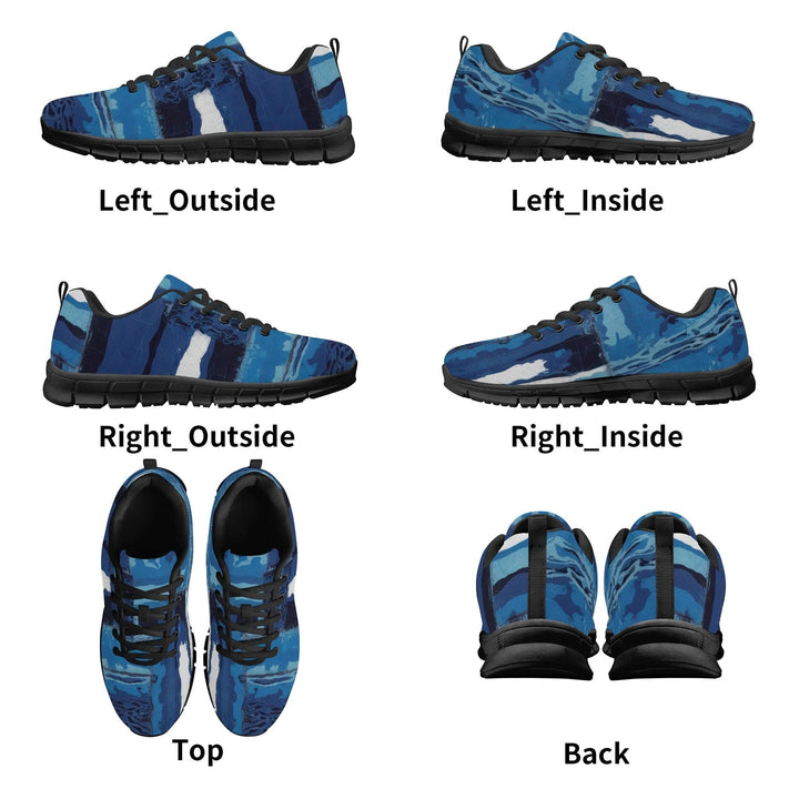 Sneakers for Men - Blue Canvas Mesh Running Shoes - Mens | Sneakers | Running