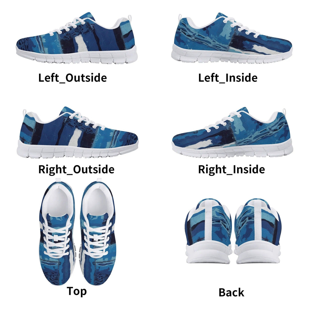 Sneakers for Men - Blue Canvas Mesh Running Shoes - Mens | Sneakers | Running