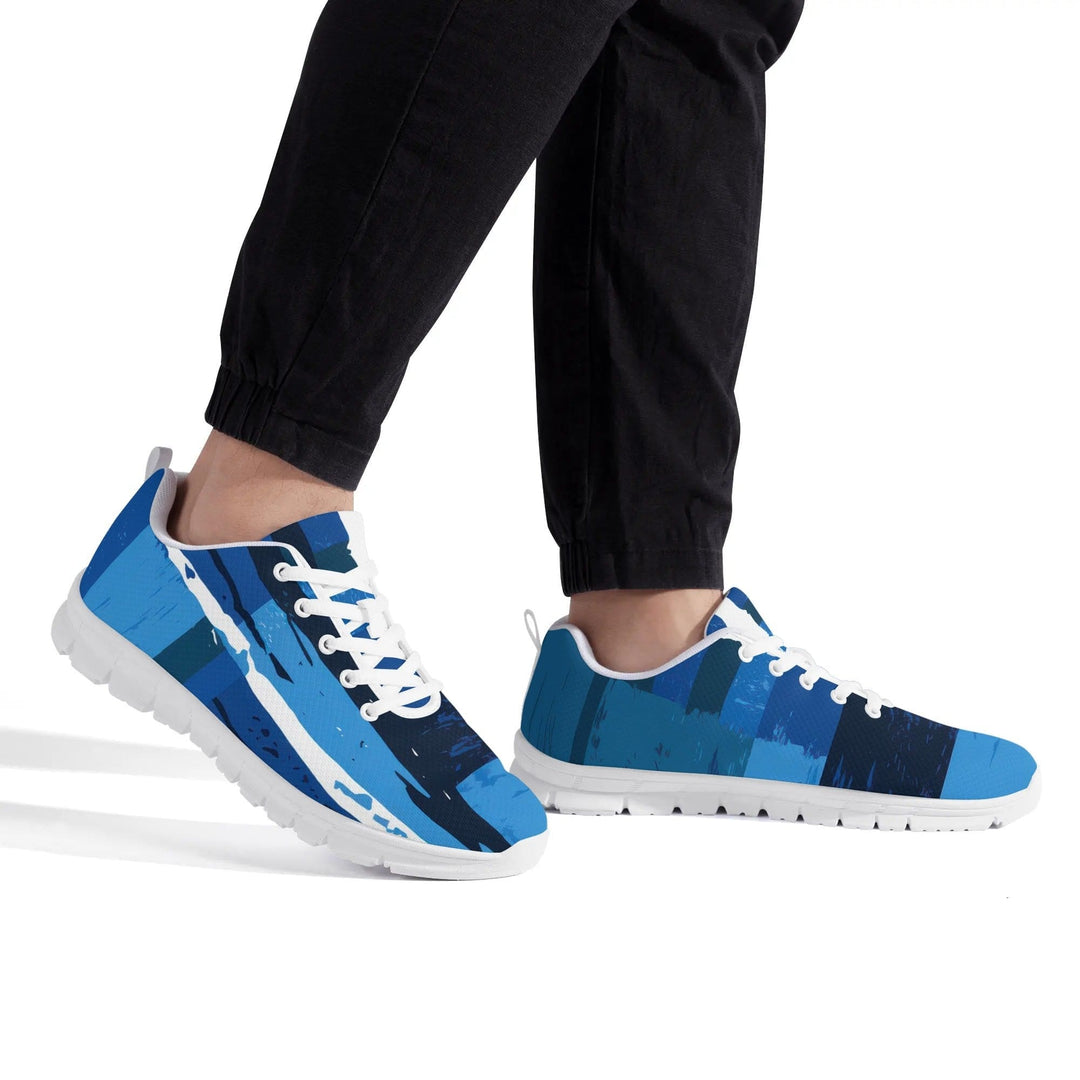 Sneakers for Men - Blue Canvas Mesh Running Shoes - Mens | Sneakers | Running