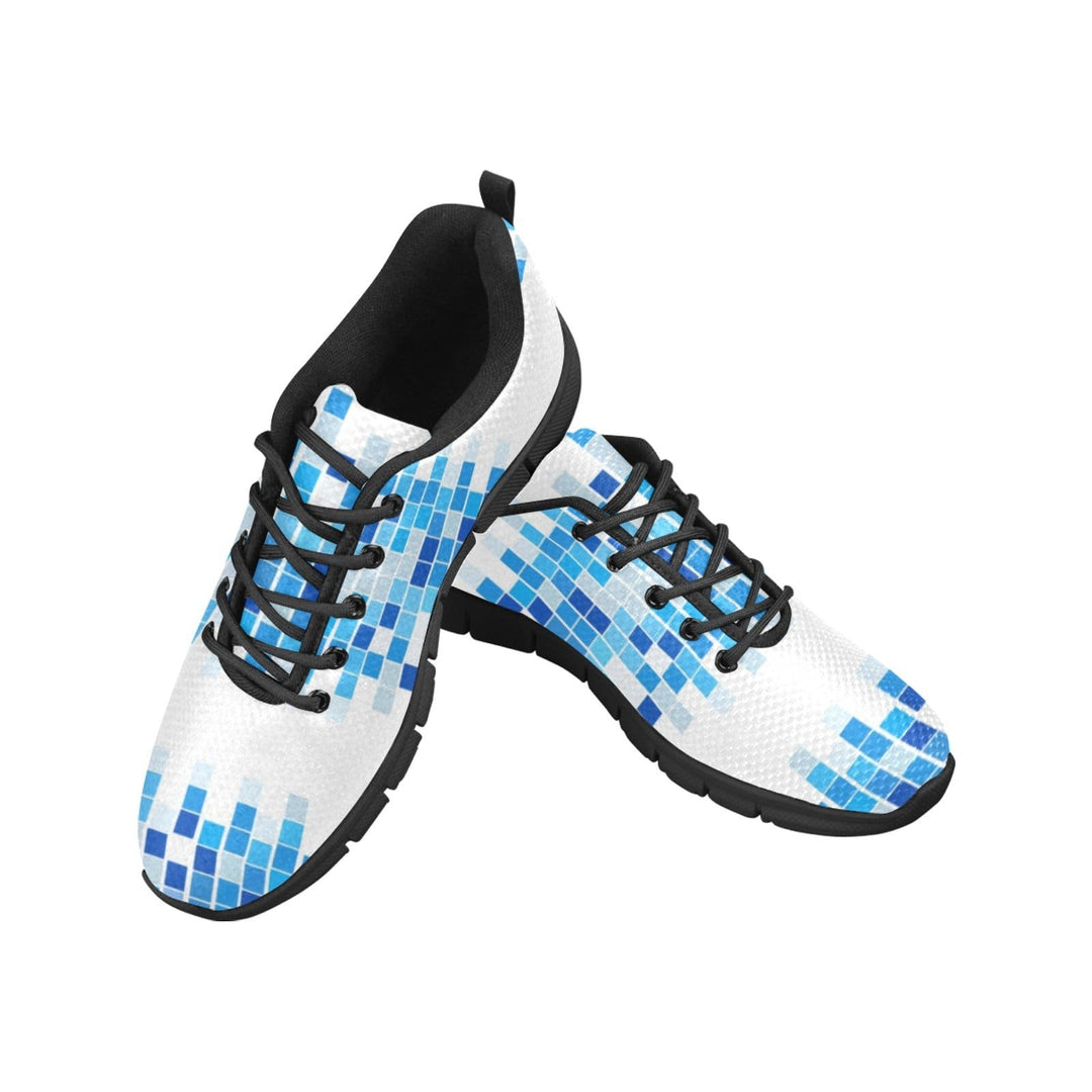 Sneakers for Women Blue and White Mosaic Print - Running Shoes - Womens